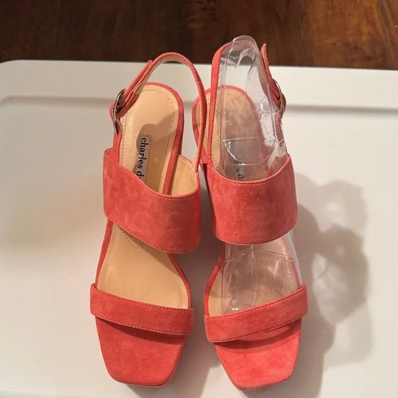 Charles David Pink Jordan Suede Wedge Heel-NWOT - Picture 2 of 14